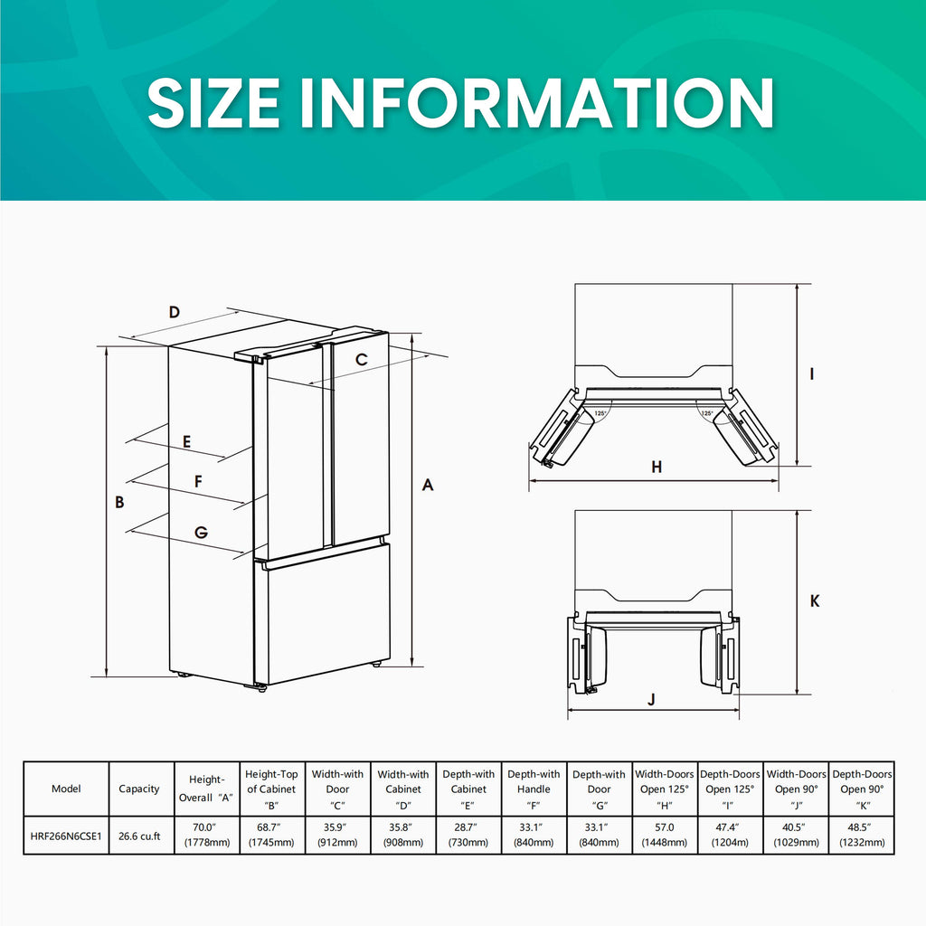 Hisense French Door Refrigerator 91.4cm 753.2L HRF266N6CSE1
