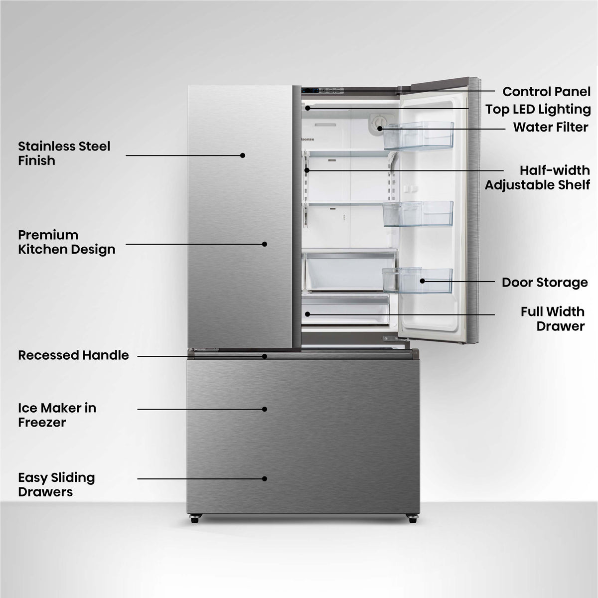Hisense French Door Refrigerator 91.4cm 753.2L HRF266N6CSE1