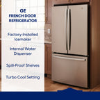 GE French Door Refrigerator 90.8cm 764.6L GNE27JYMFS
