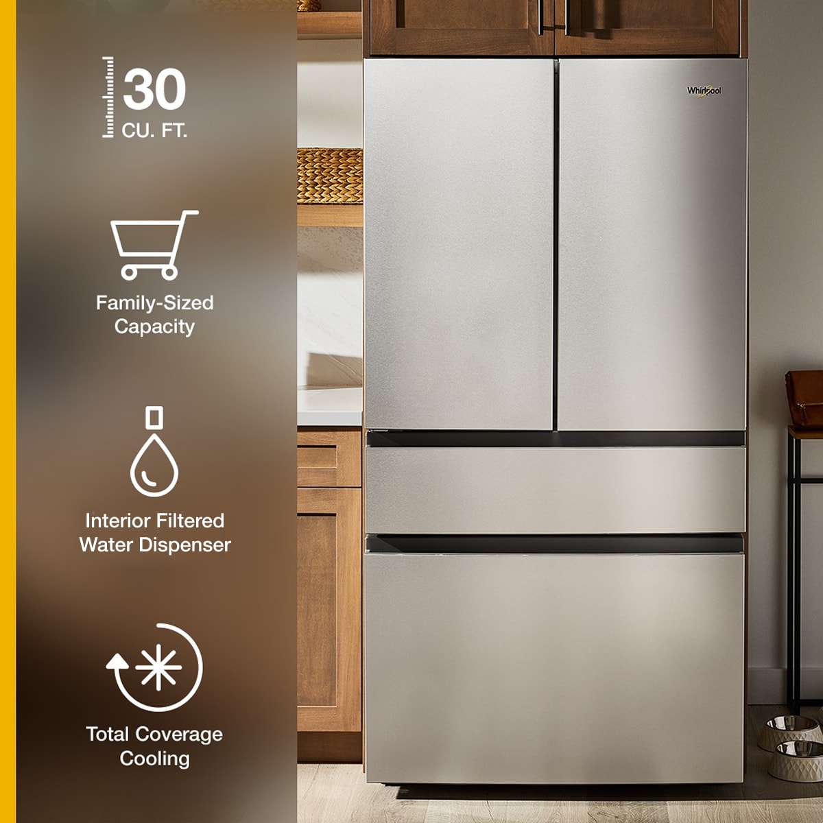 Whirlpool French Door Refrigerator 91.3cm 843.8L WRMF3336SZ