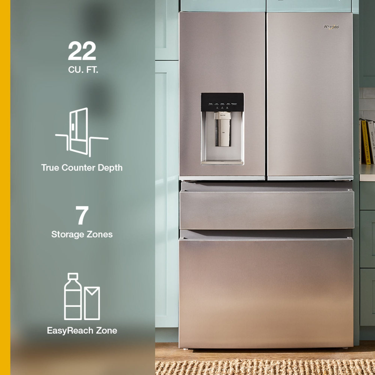 Whirlpool French Door Refrigerator 90.5cm 623L WRMC7036RZ