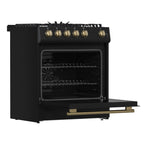 FORNO Espresso Leonardo Gas Range 76.2cm 141.6L Black FFSGS1116-30BLK