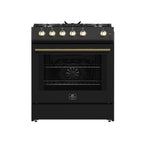 FORNO Espresso Leonardo Gas Range 76.2cm 141.6L Black FFSGS1116-30BLK