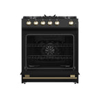 FORNO Espresso Leonardo Gas Range 76.2cm 141.6L Black FFSGS1116-30BLK