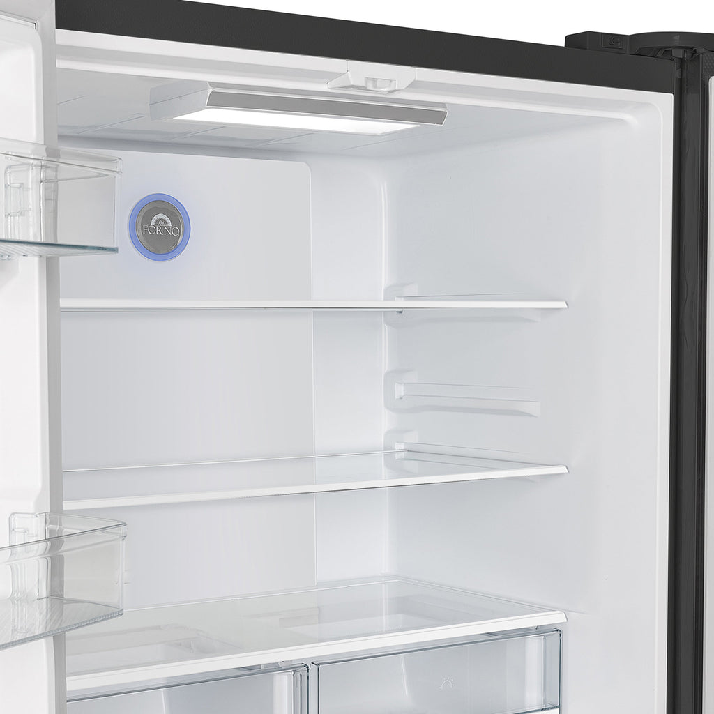 FORNO Moena French Door Refrigerator 91.4cm 543.7L Black FFRBI1820-36BLK