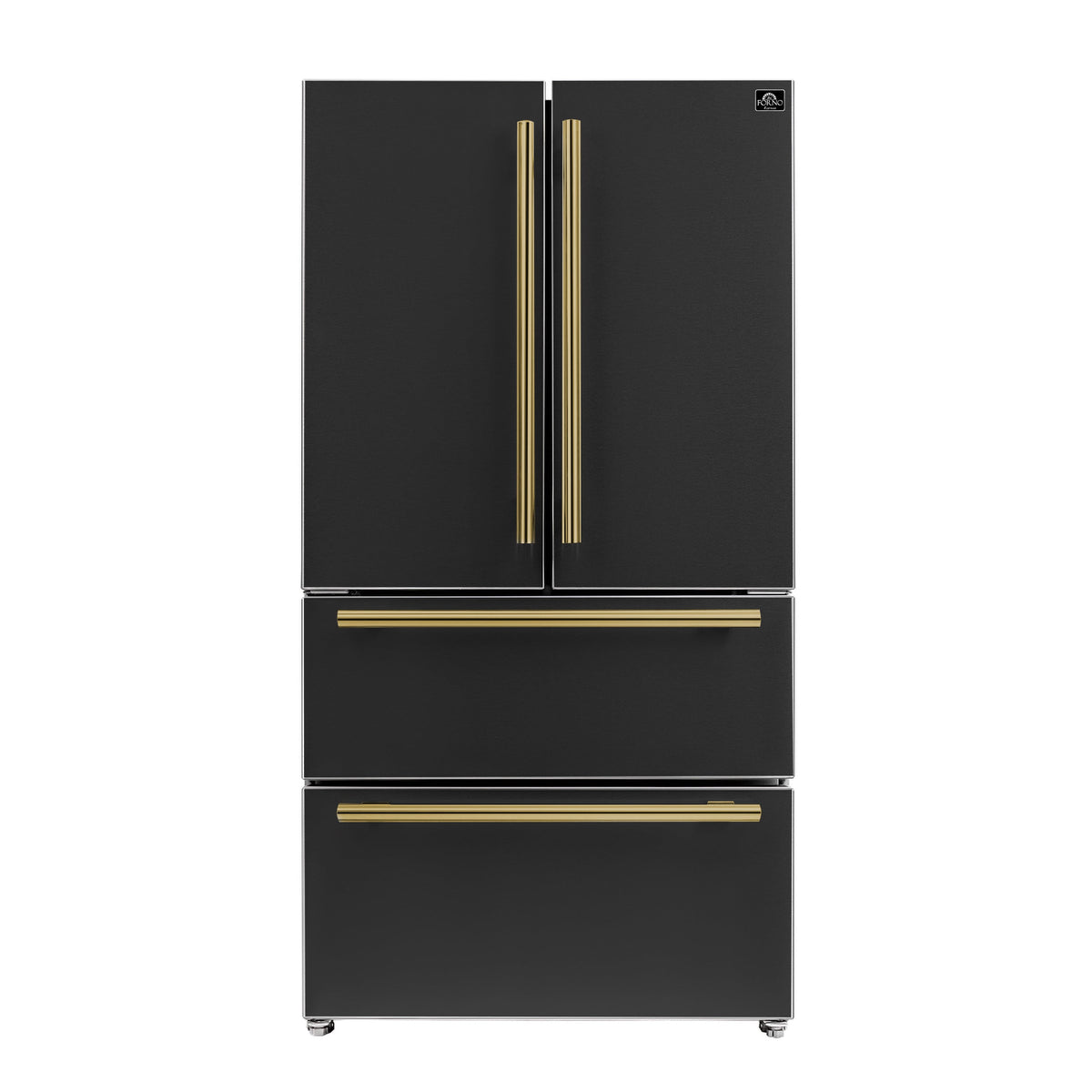 FORNO Moena French Door Refrigerator 91.4cm 543.7L Black FFRBI1820-36BLK