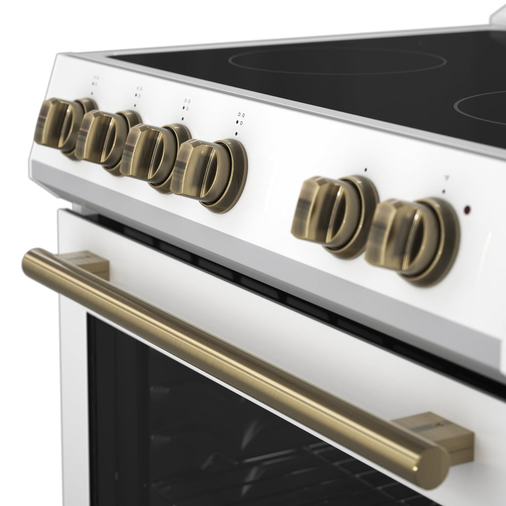 FORNO Espresso Leonardo Electric Range 76.2cm 141.6L White FFSEL6012-30WHT