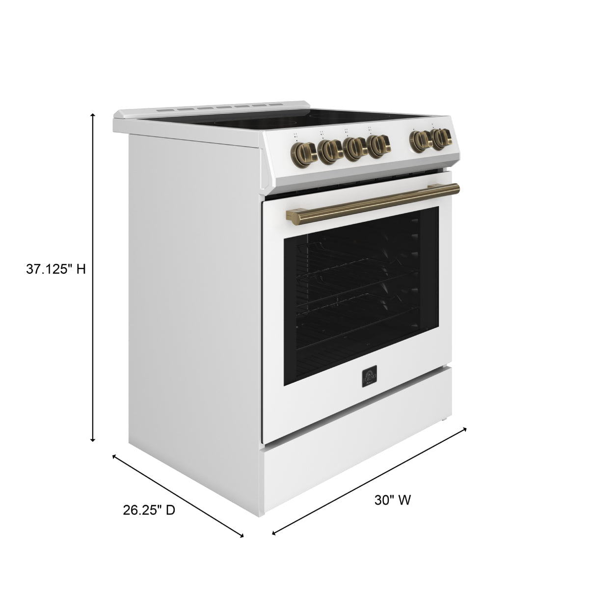 FORNO Espresso Leonardo Electric Range 76.2cm 141.6L White FFSEL6012-30WHT