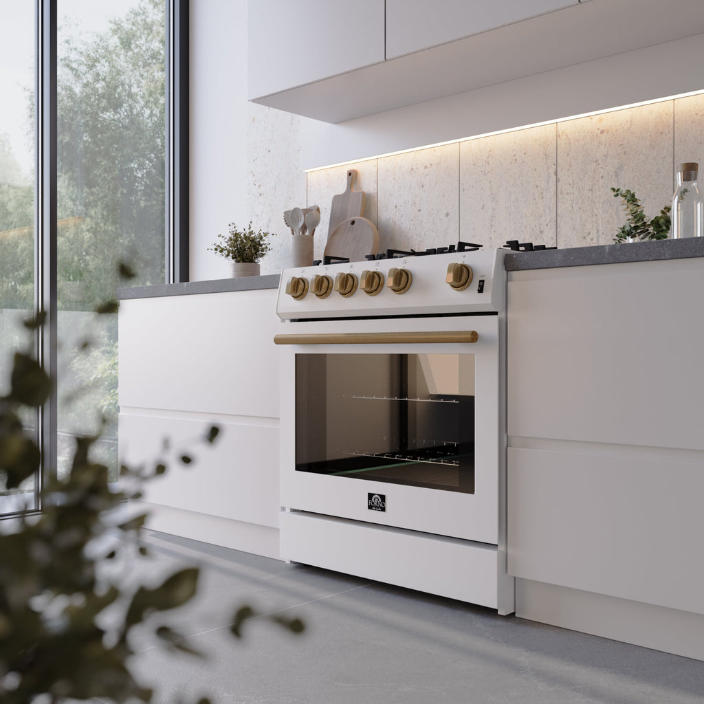 FORNO Leonardo Gas Range 76cm 141.6L FFSGS1116-30WHT