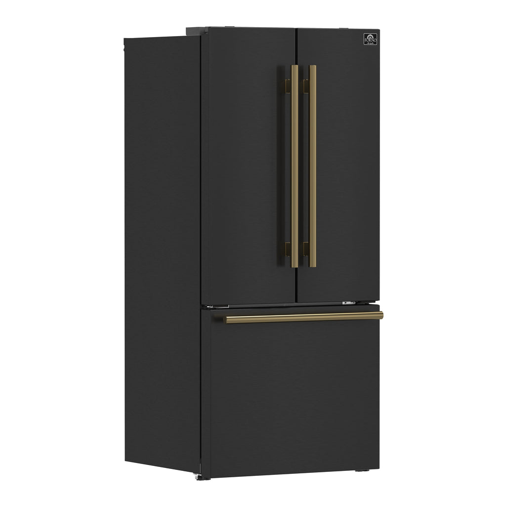 FORNO Espresso Gallipoli French Door Refrigerator 76cm 495.6L FFFFD1974-31BLK