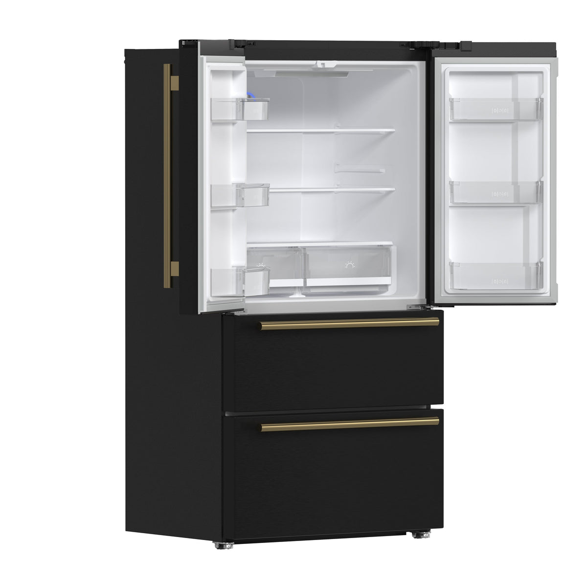 FORNO Moena French Door Refrigerator 91.4cm 543.7L Black FFRBI1820-36BLK
