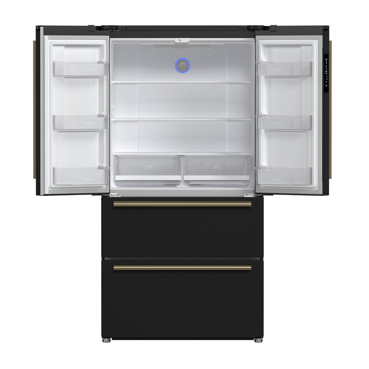 FORNO Moena French Door Refrigerator 91.4cm 543.7L Black FFRBI1820-36BLK