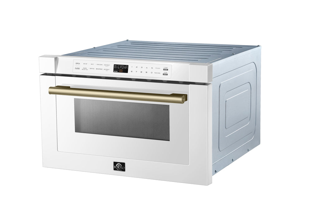 FORNO Espresso Capoliveri Built-In Microwave Drawer 59.9cm 34L FMWDR3000-24WHT