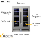THOR Kitchen Dual Zone Wine Cooler 61cm TWC2402