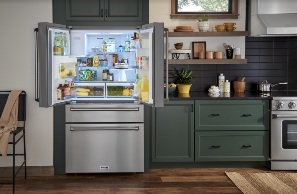 THOR Kitchen French Door Refrigerator 91cm 623L Stainless Steel TRF3601FD