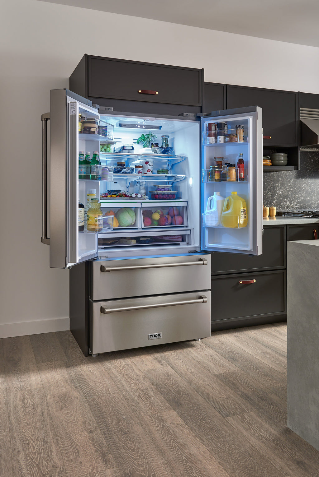 THOR Kitchen French Door Refrigerator 91.4cm 637.1L Stainless Steel TRF3602