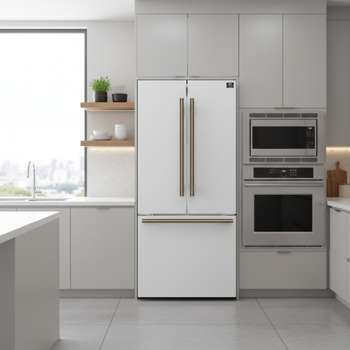 FORNO Espresso Gallipoli French Door Refrigerator 76cm 495.5L FFFFD1974-31WHT