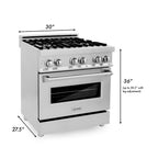 ZLINE Dual Fuel Convection Oven Range 4 Burners 76.2cm 113.3L RA30