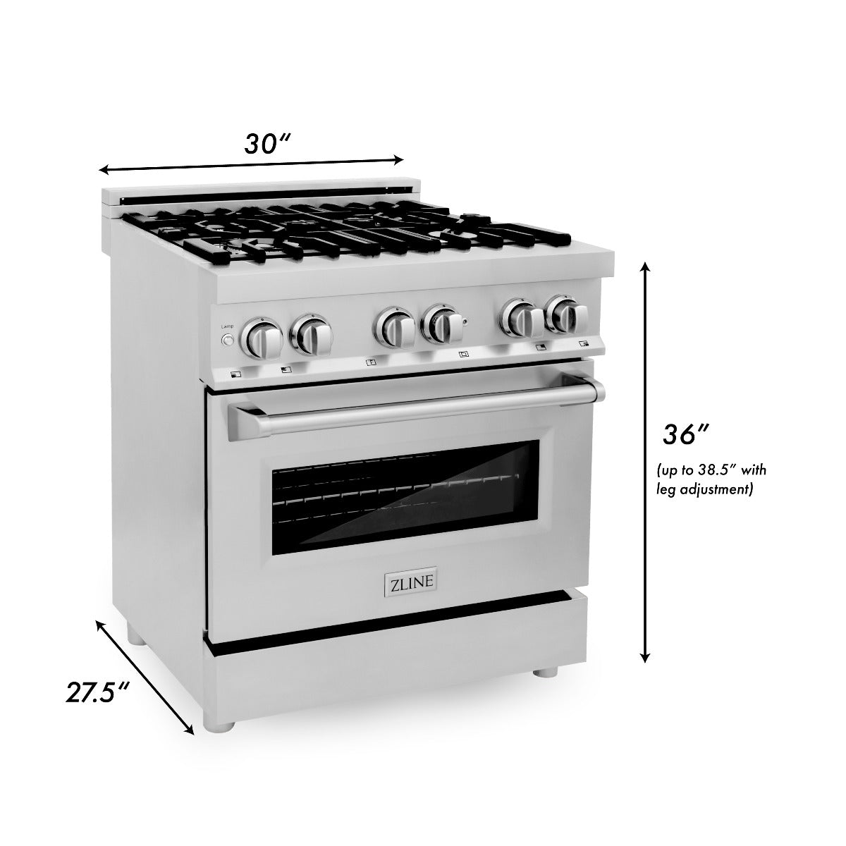 ZLINE Dual Fuel Convection Oven Range 4 Burners 76.2cm 113.3L RA30